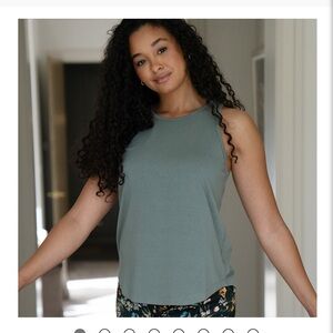 Elegant Sleeveless Sage Tank Top